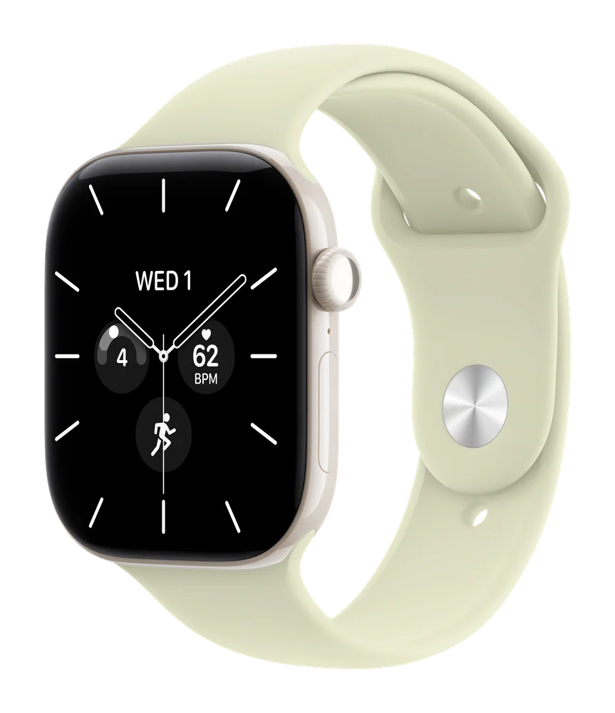 Apple Watch Series 12, Керамика, Жемчужно-белый, 42 мм, GPS + Cellular