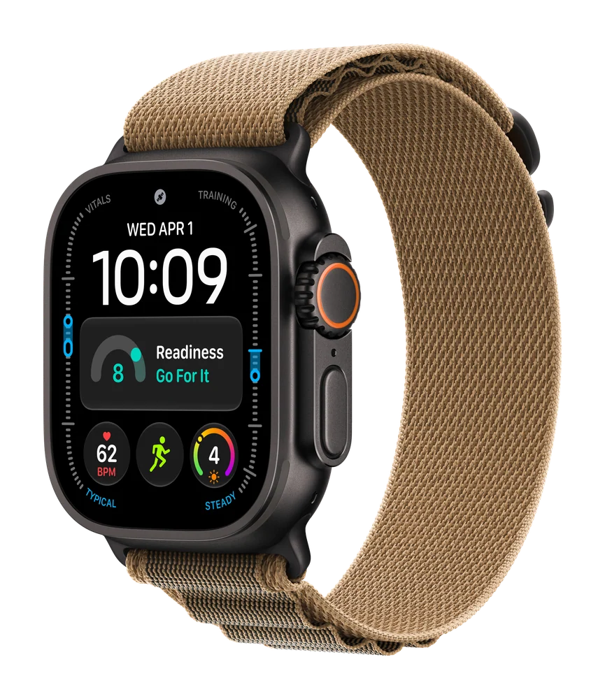 Apple Watch Ultra 4, Чёрный титан, Alpine Loop, Пустынный, M