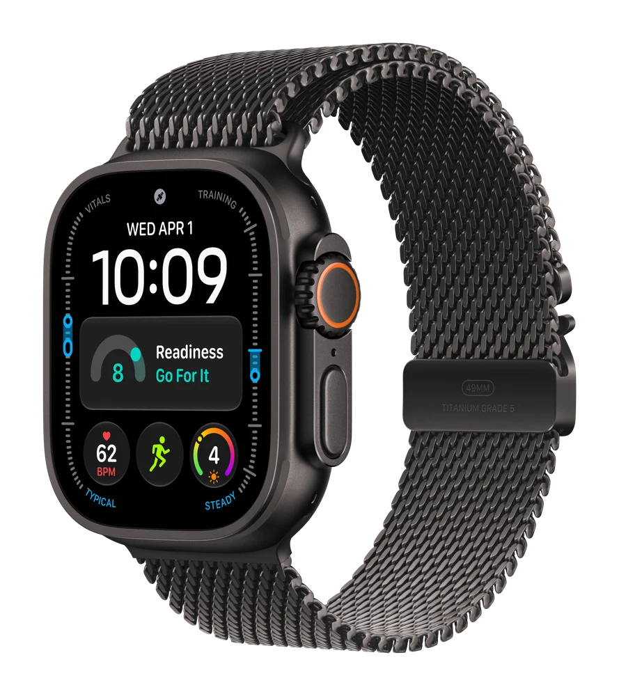 Apple Watch Ultra 4, Чёрный титан, Титановый миланский, Чёрный титан, M