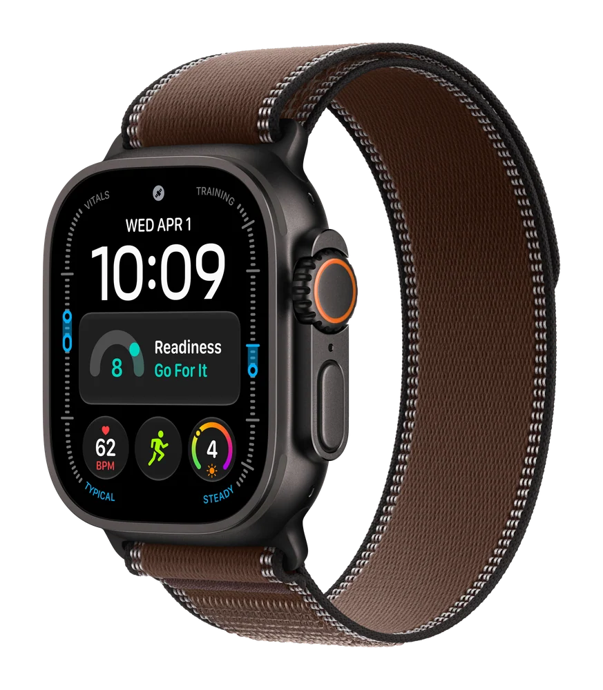 Apple Watch Ultra 4, Чёрный титан, Trail Loop, Тёмная умбра, M/L