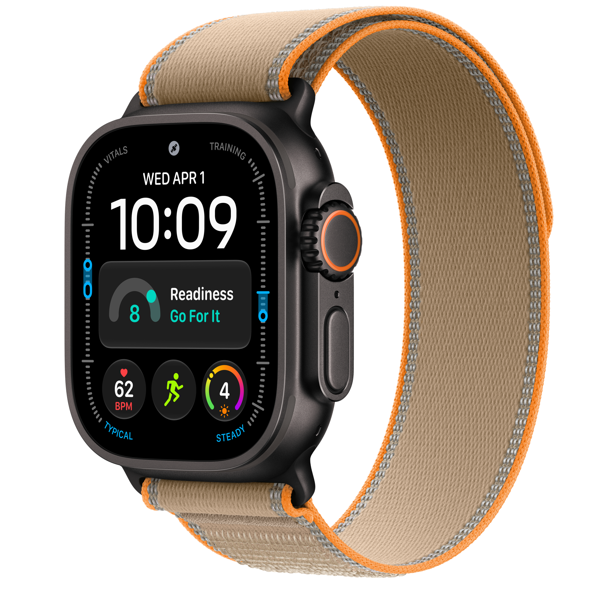 Apple Watch Ultra 4, Чёрный титан, Trail Loop, Песочный, M/L