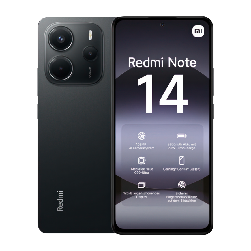 Смартфон Xiaomi Redmi Note 14 4G NFC 8 ГБ + 256 ГБ («Полночный чёрный» | Midnight Black) (версия Global)