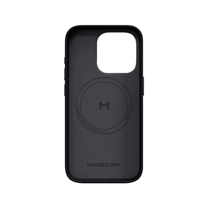 Чехол Magssory Eco Leather Case для iPhone 16 Pro, экокожа, с магнитами, совместимые с MagSafe, Миднайт