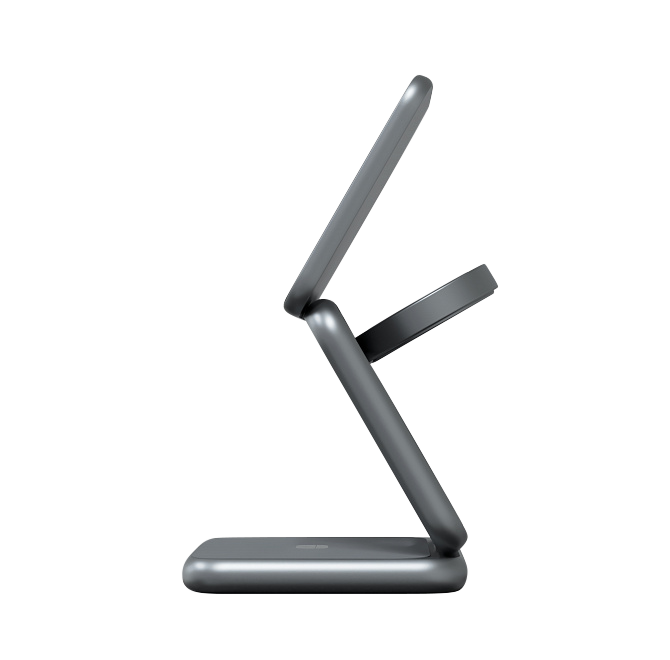 Складное беспроводное зарядное устройство Magssory Fold Pro 3 в 1, с магнитами, совместимое с Qi2, Миднайт