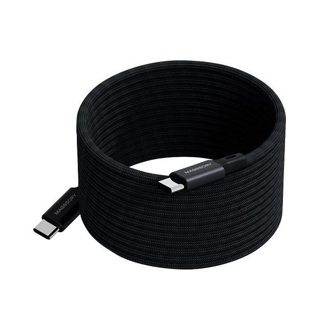 Магнитный кабель magssory link l USB-C , 2,4 m, черный, Черный