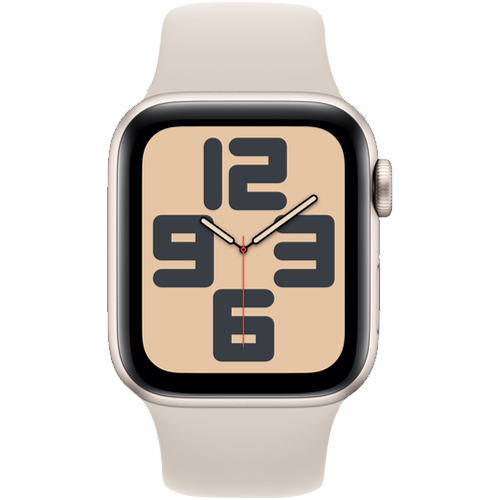 Часы Apple Watch SE, 40 мм, алюминий цвета «сияющая звезда», ремешок Sport Band цвета «сияющая звезда» (2024)