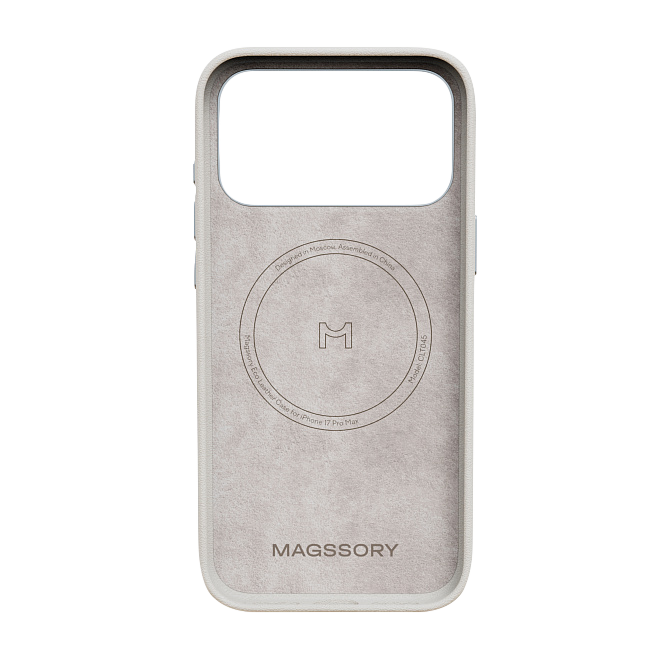 Чехол Magssory Eco-Leather Case для iPhone 17 Pro Max с MagSafe, Айвори