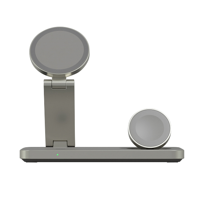 Складное беспроводное зарядное устройство 3 в 1 Magssory Yoga для Apple, с магнитами, с поддержкой Qi2, Титан