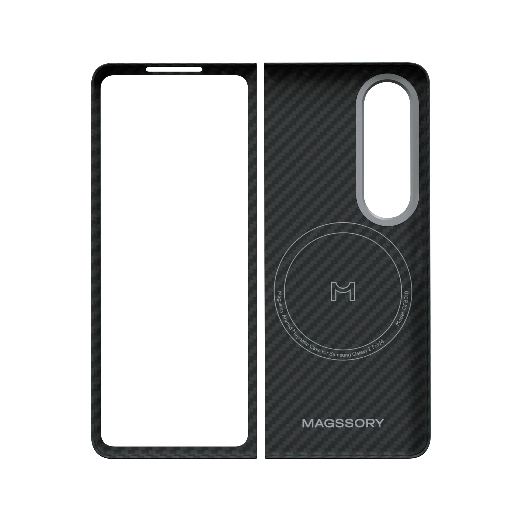 Чехол Magssory для Samsung Galaxy Z Fold4, кевлар (арамид), с магнитами, черный, Черный
