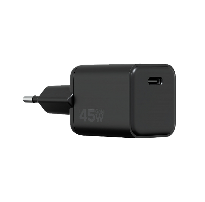 Компактное сетевое зарядное устройство Magssory Nano 45W GaN, с функцией быстрой зарядки, Черный