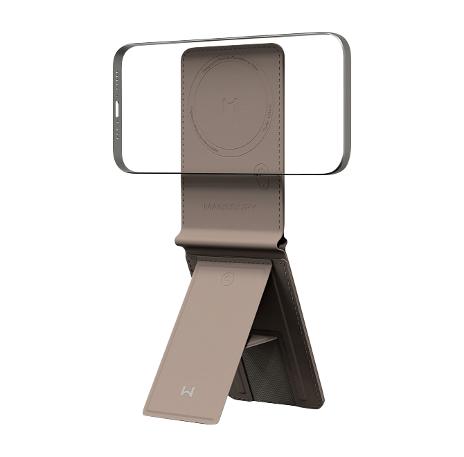 Кошелек-кардхолдер с функцией фото Magssory Ultima Geo Photo Wallet, с поддержкой Find My, latte, Латте