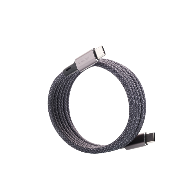 Магнитный кабель Magssory 60W USB-C, 1,2м, темно-серый, Темно-серый
