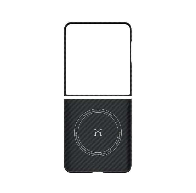 Чехол Magssory для Samsung Galaxy Z Flip7, кевлар (арамид), с магнитами, Черный