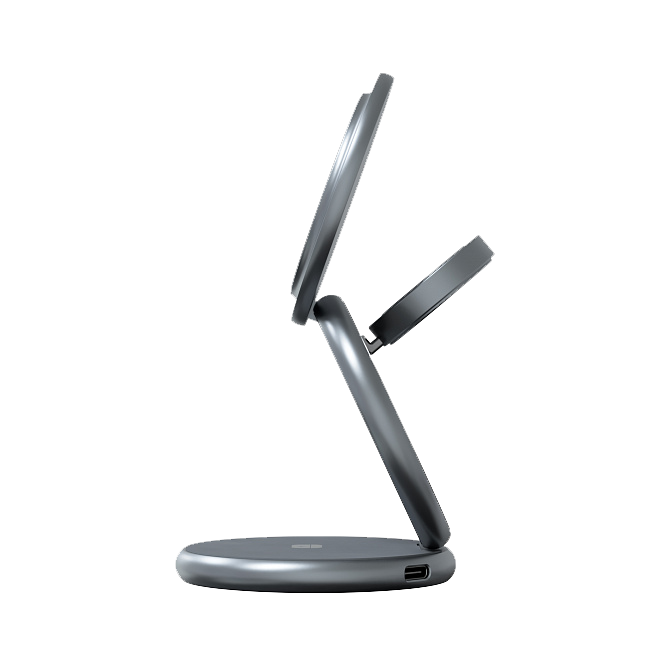 Складное беспроводное зарядное устройство 3 в 1 Magssory Signature Pro для Apple, с магнитами, с поддержкой Qi2, полночь, Миднайт