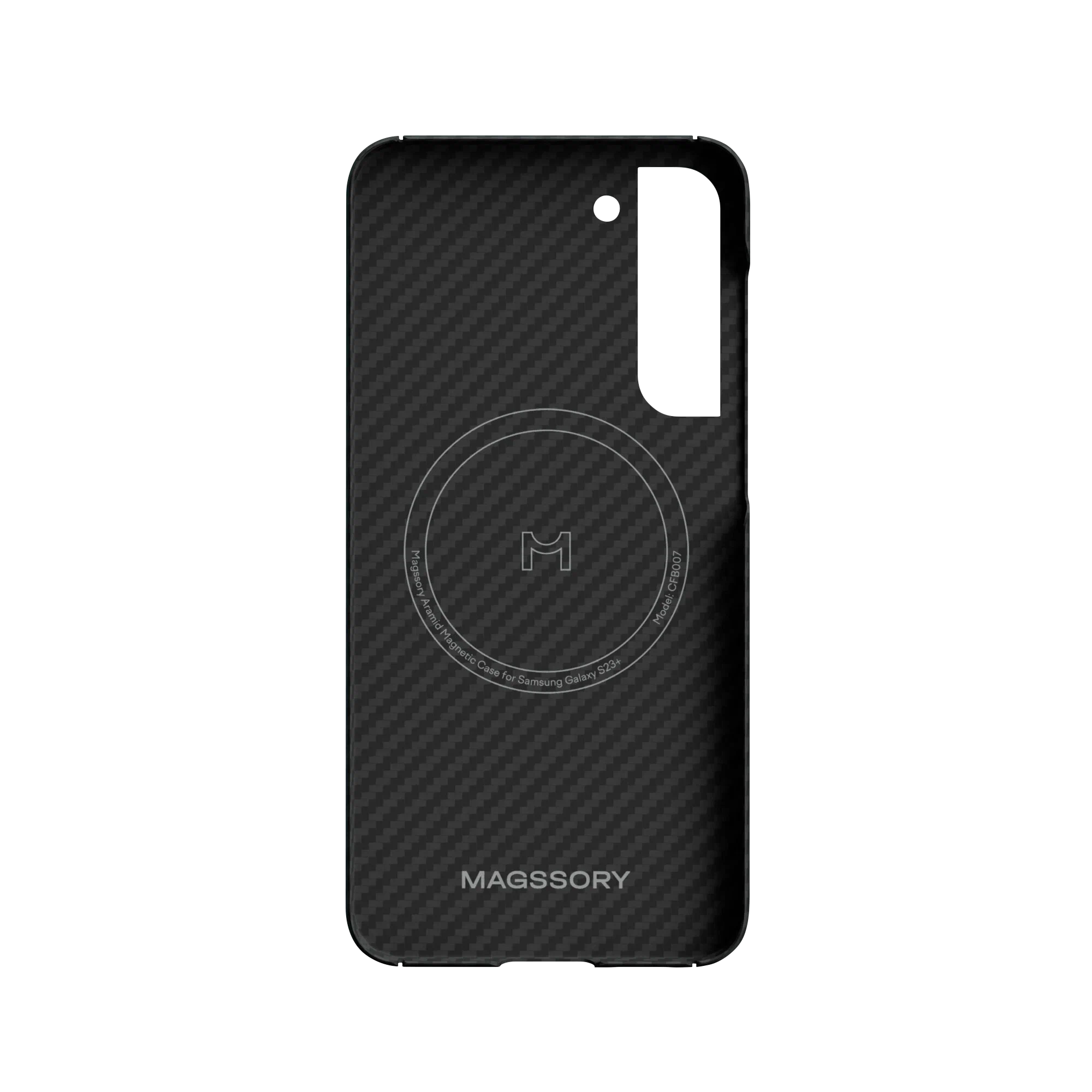 Чехол Magssory для Samsung Galaxy S23+, кевлар (арамид), с магнитами, черный , Черный