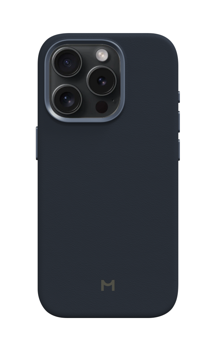 Чехол Magssory Eco Leather Case для iPhone 15 Pro Max, экокожа, с магнитами, совместимые с MagSafe, Синий