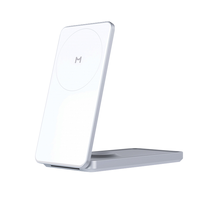 Складное беспроводное зарядное устройство Magssory Flip 3 в 1 для Apple, с магнитами, совместимое с MagSafe, серебро, Серебро