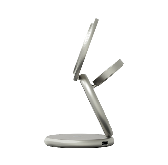 Складное беспроводное зарядное устройство 3 в 1 Magssory Signature Pro для Apple, с магнитами, с поддержкой Qi2, титан, Титан