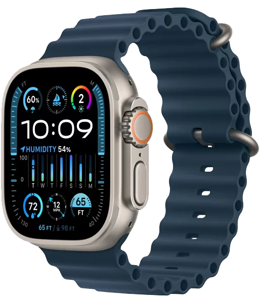 Часы Apple Watch Ultra 2 GPS + Cellular 49 мм, титановый корпус, ремешок Ocean Темно-синего цвета