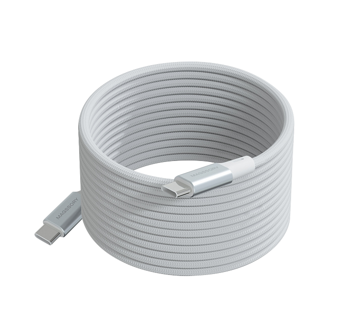 Магнитный кабель magssory link l USB-C , 2,4 m, белый, Белый