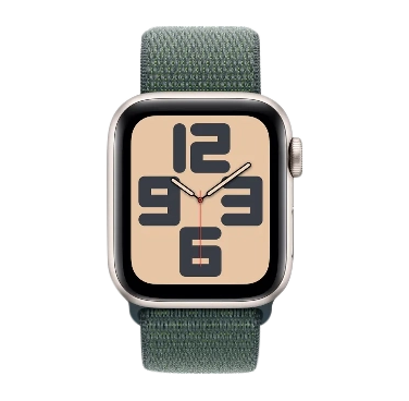 Часы Apple Watch SE, 40 мм, алюминий цвета «сияющая звезда», браслет Sport Loop цвета «горное озеро» (2024)