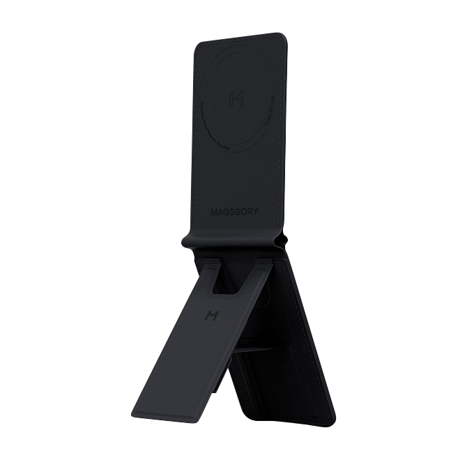 Кошелек-кардхолдер с функцией штатива Magssory Tripod Magnetic Vlog Wallet, совместимый с MagSafe , midnight, Миднайт