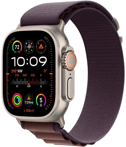 Часы Apple Watch Ultra 2 GPS + Cellular 49 мм, титановый корпус, ремешок Alpine Фиолетового цвета,размер M