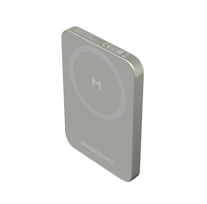 Беспроводной внешний аккумулятор Magssory Pride 5000mAh Magnetic Power Bank, Титан