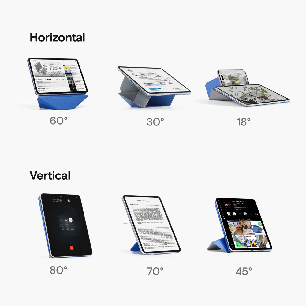 Чехол MOFT Dynamic Folio для планшета iPad Pro 13′′ (M4/M5) серый с голубым