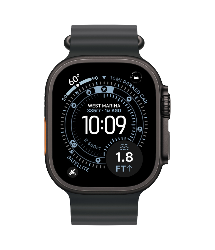 Часы Apple Watch Ultra 3, 49 мм, титан чёрного цвета, ремешок Ocean чёрного цвета (2025)