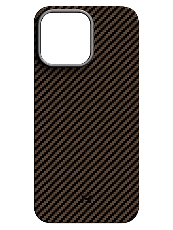 Чехол Magssory для iPhone 15 Pro Max, кевлар (арамид), с магнитами, совместимый с MagSafe, шоколад, Шоколад