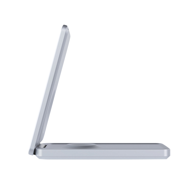 Складное беспроводное зарядное устройство Magssory Flip 3 в 1 для Apple, с магнитами, совместимое с MagSafe, серебро, Серебро