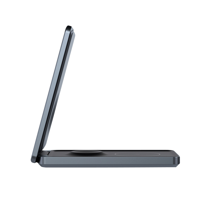 Складное беспроводное зарядное устройство Magssory Flip 3 в 1 для Apple, с магнитами, совместимое с MagSafe, антрацит, Антрацит