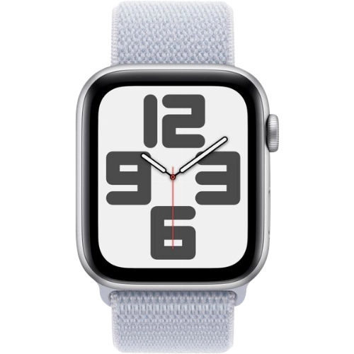 Часы Apple Watch SE, 40 мм, алюминий серебристого цвета, браслет Sport Loop дымчато-голубого цвета (2024)