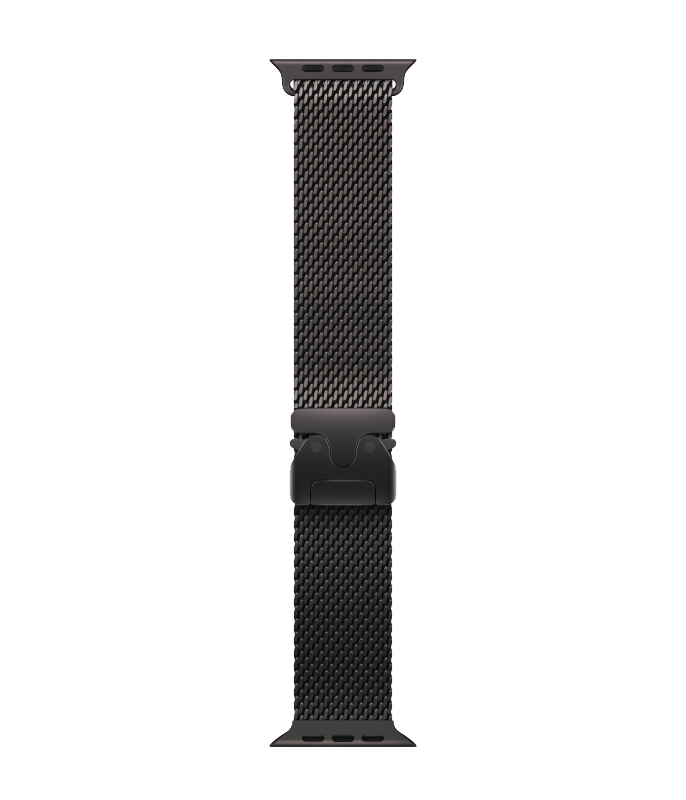 Часы Apple Watch Ultra 2, 49 мм, титан чёрного цвета, миланский сетчатый браслет (2024)