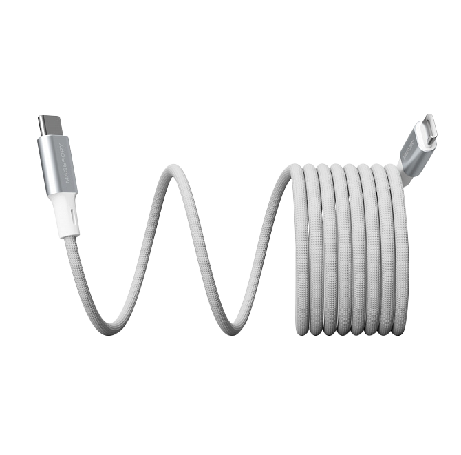 Магнитный кабель magssory link l USB-C , 2,4 m, белый, Белый