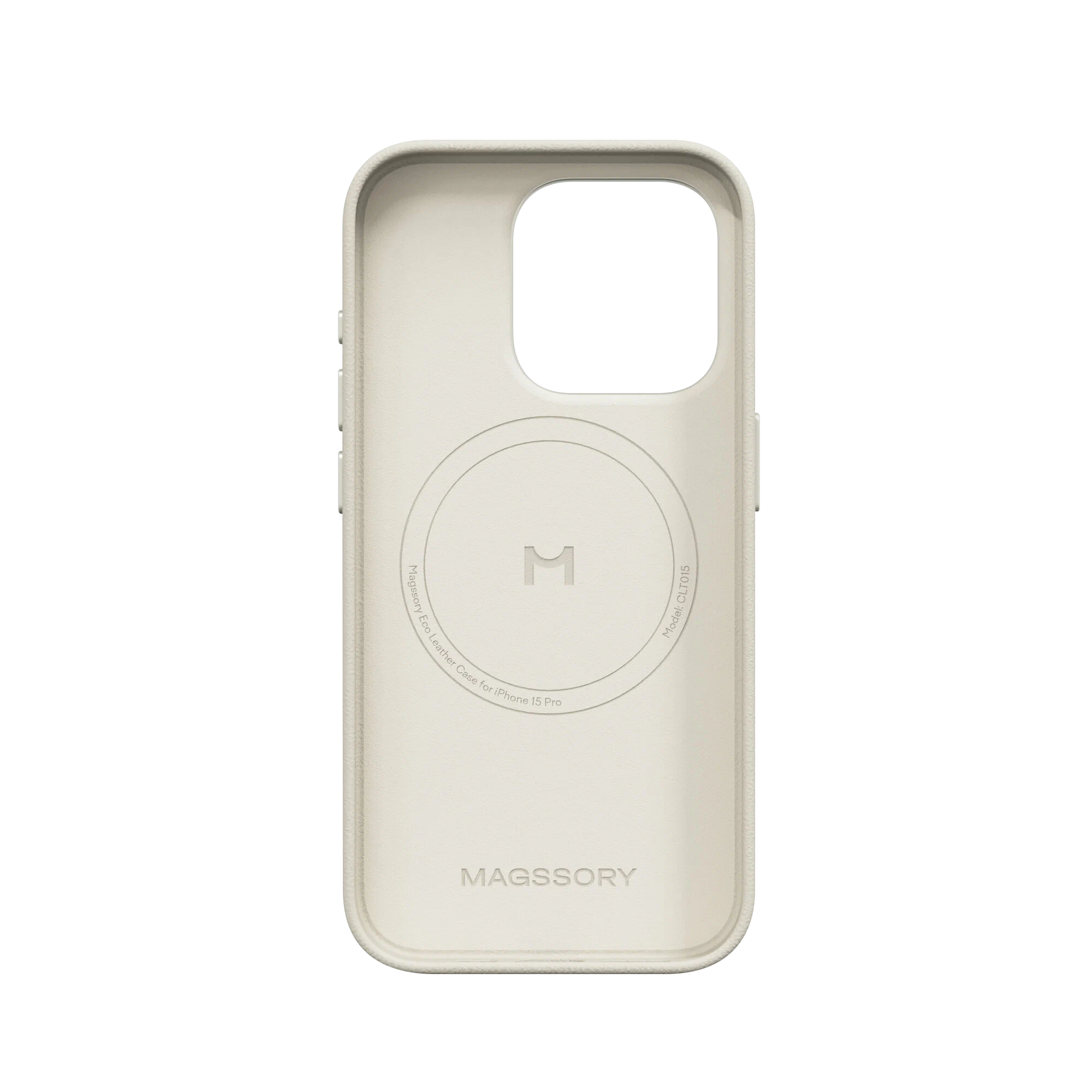 Чехол Magssory Eco Leather Case для iPhone 15 Pro, экокожа, с магнитами, совместимые с MagSafe, Айвори