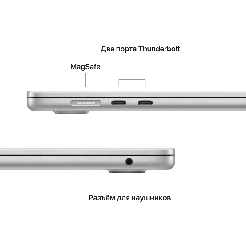 Ноутбук Apple MacBook Air 15" (M2, 8 Gb, 512 Gb SSD) Серебристый (MQKT3)