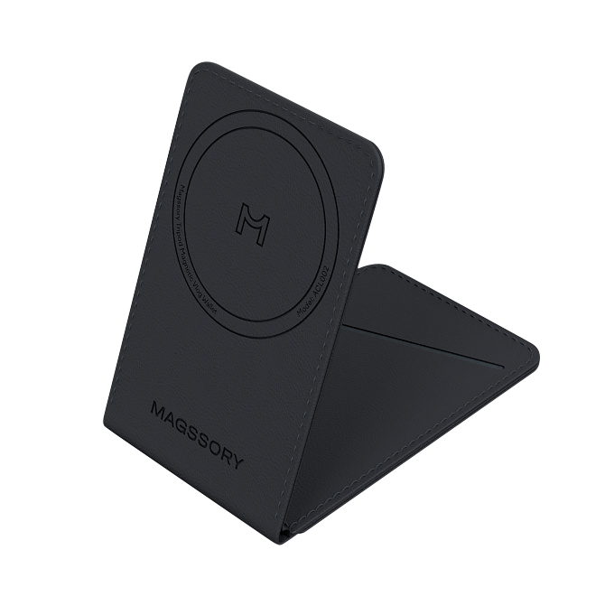 Кошелек-кардхолдер с функцией штатива Magssory Tripod Magnetic Vlog Wallet, совместимый с MagSafe , midnight, Миднайт