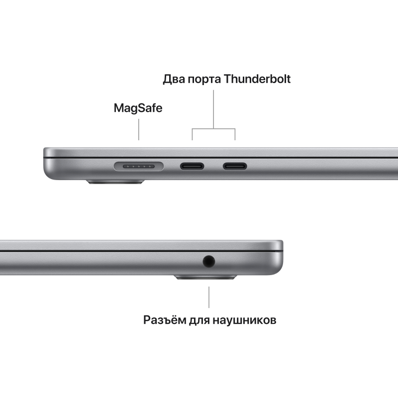 Ноутбук Apple MacBook Air 15" (M2, 8 Gb, 256 Gb SSD) Серый космос (MQKP3)