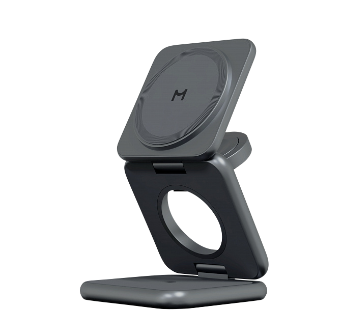 Складное беспроводное зарядное устройство Magssory Fold 3 в 1 для Samsung, с магнитами, полночь, Миднайт