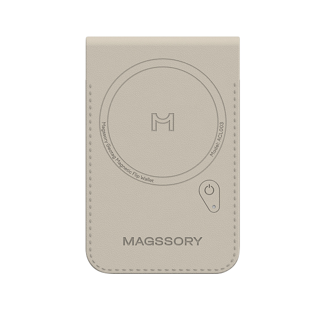 Кошелек-кардхолдер Magssory Geotag Magnetic Flip Wallet, совместимый с MagSafe и Find My, ACL003, айвори, Айвори