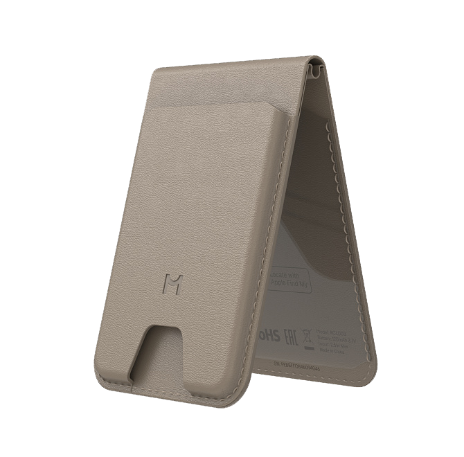 Кошелек-кардхолдер Magssory Geotag Magnetic Flip Wallet, совместимый с MagSafe и Find My, ACL003, латте, Латте