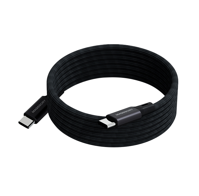 Магнитный кабель Magssory 60W USB-C, 1,2м, черный, Черный