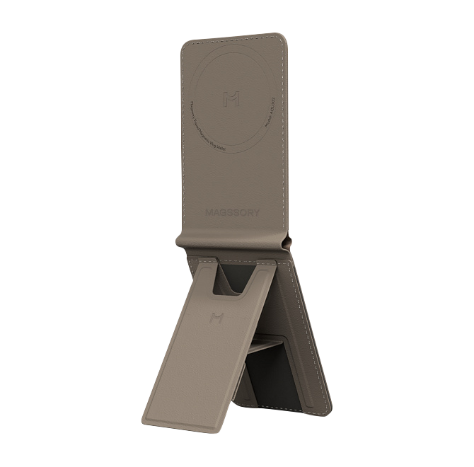 Кошелек-кардхолдер с функцией штатива Magssory Tripod Magnetic Vlog Wallet, совместимый с MagSafe , latte, Латте