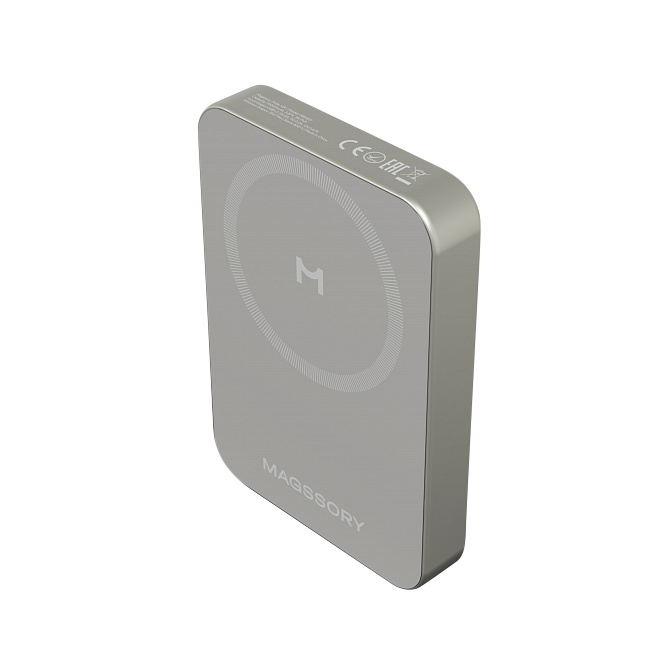 Беспроводной внешний аккумулятор Magssory Pride 10000mAh Magnetic Power Bank, Титан