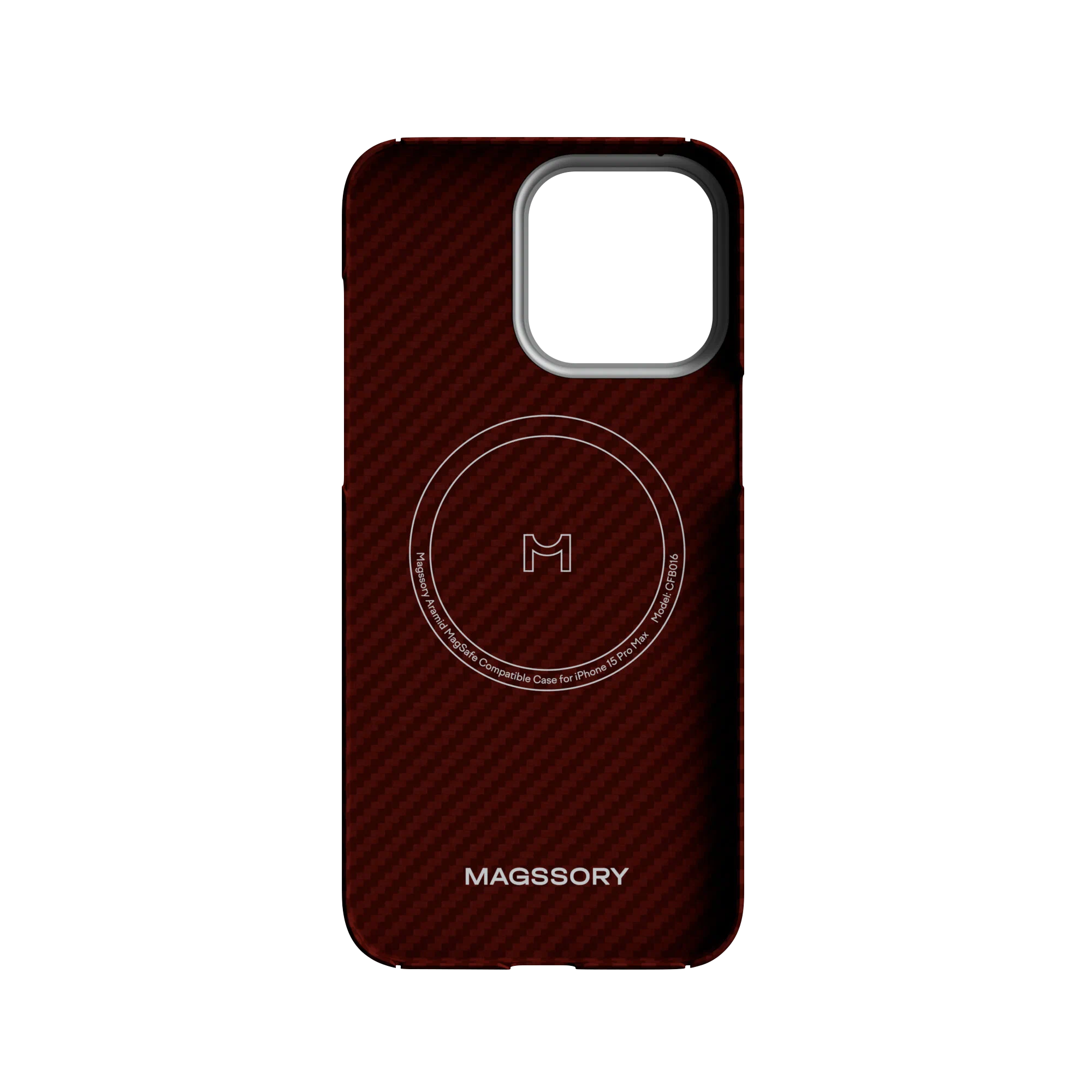 Чехол Magssory для iPhone 15 Pro, кевлар (арамид), с магнитами, совместимый с MagSafe, красный, Красный