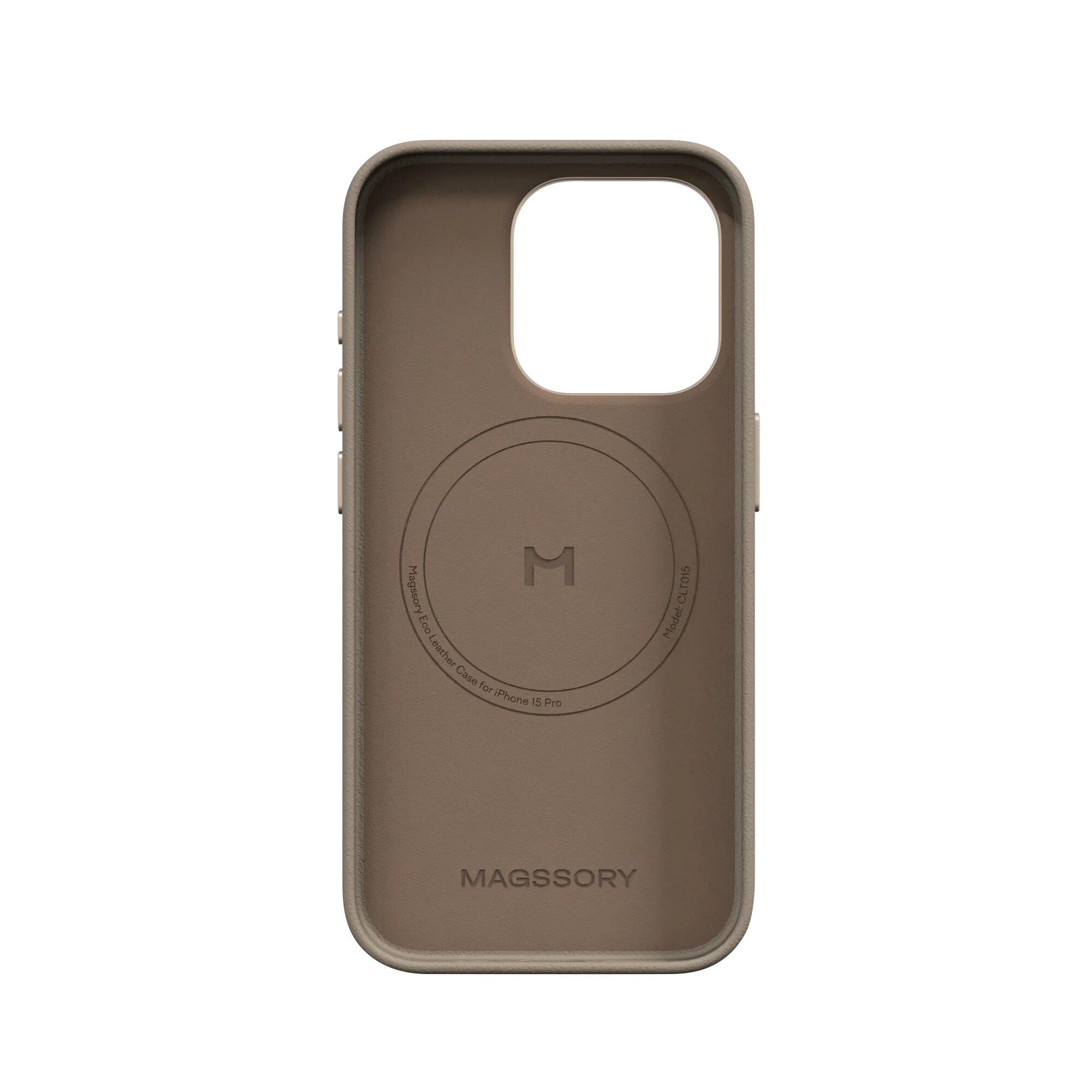 Чехол Magssory Eco Leather Case для iPhone 15 Pro, экокожа, с магнитами, совместимые с MagSafe, Латте