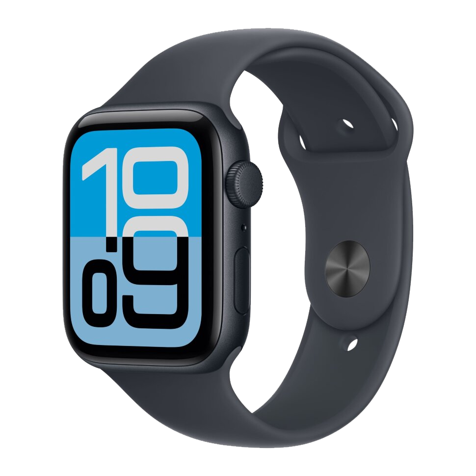 Часы Apple Watch SE 3, 44 мм, алюминий цвета «тёмная ночь», ремешок Sport Band цвета «тёмная ночь» (2025)