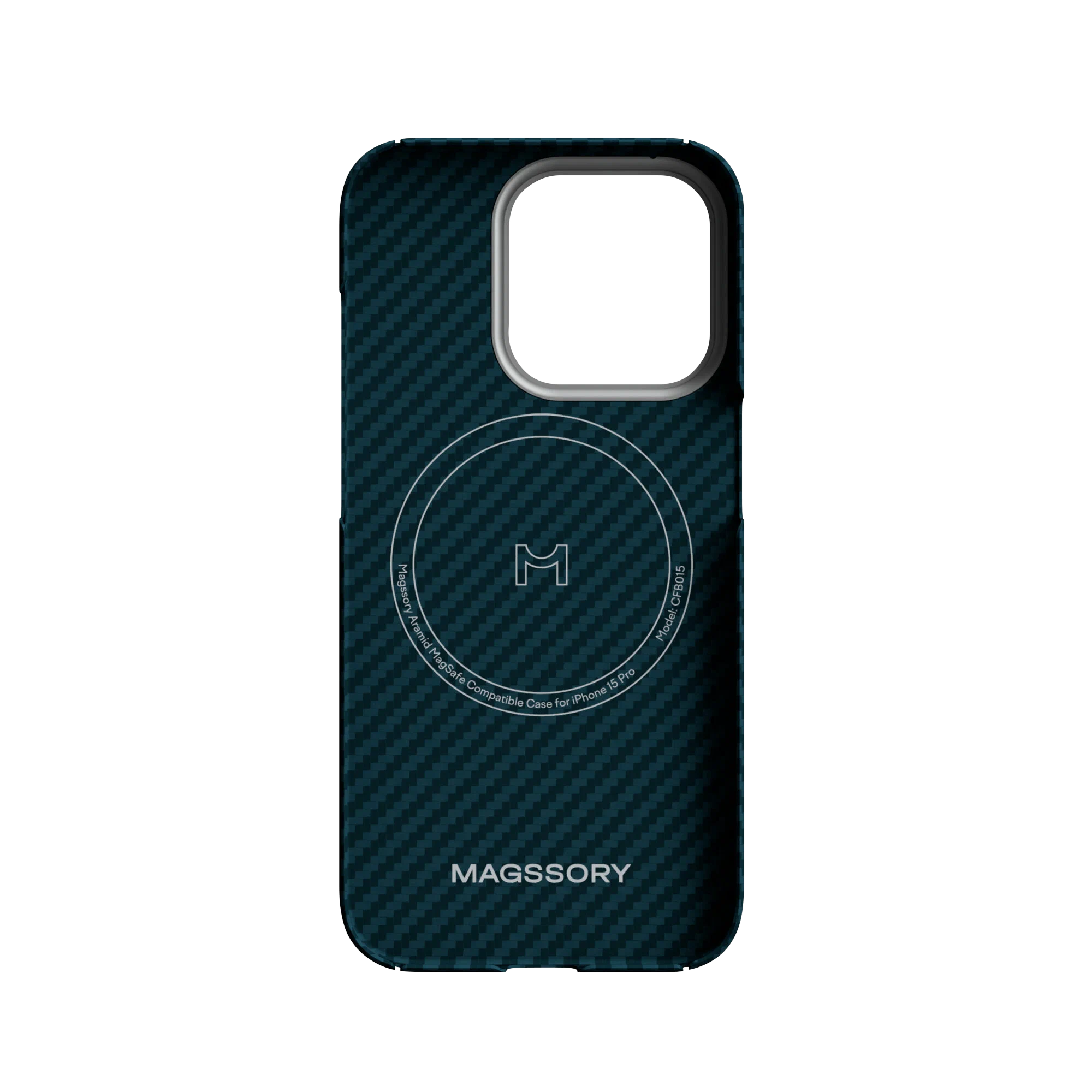 Чехол Magssory для iPhone 15 Pro, кевлар (арамид), с магнитами, совместимый с MagSafe, синий, Синий